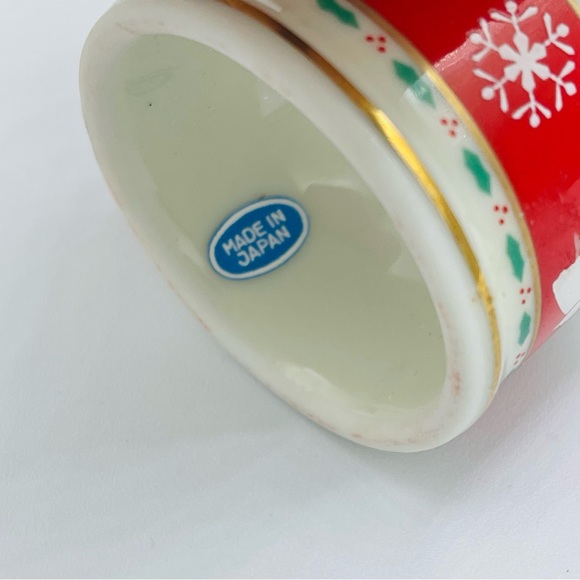 Vintage Christmas set of 4 Napkin Rings angel snowflake holly - Picture 5 of 9